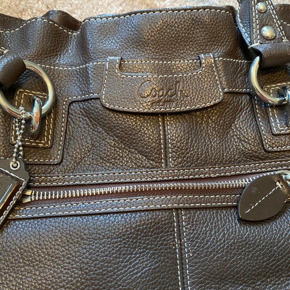 Coach F14682 Penelope Large Brown Leather Shopper Handbag - Picture 4 of 9